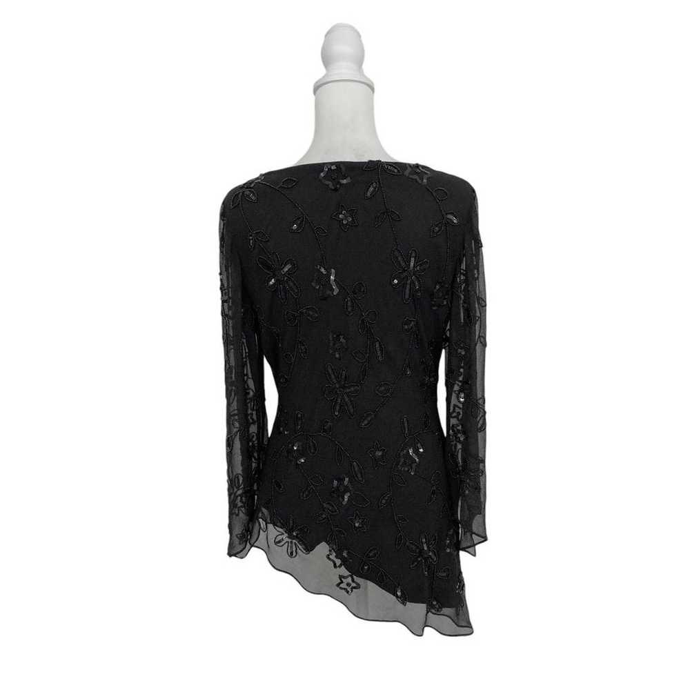 APART Apartment Black Beaded Floral Tunic L - image 9