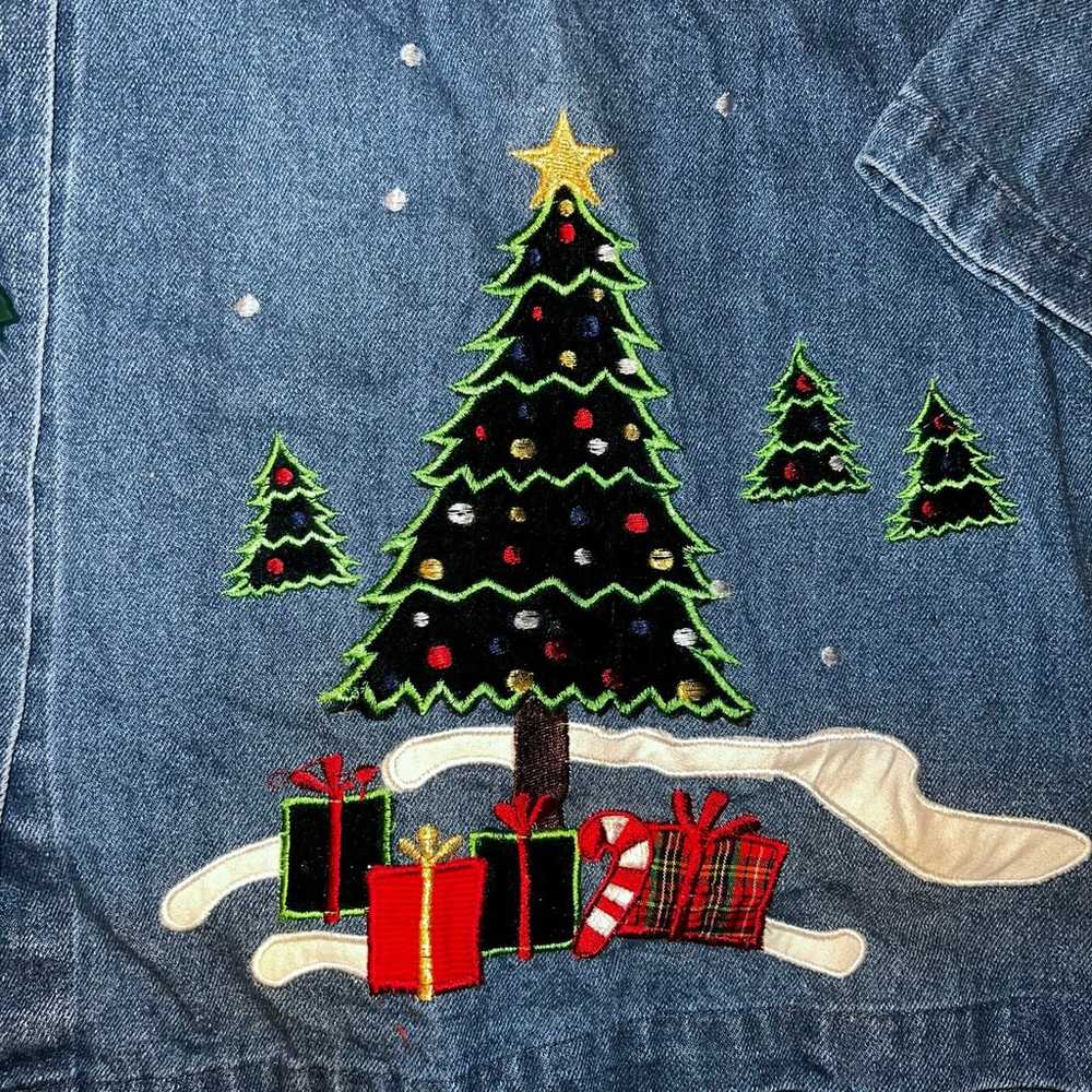 Vintage Tantrums women denim Christmas snowmen th… - image 3