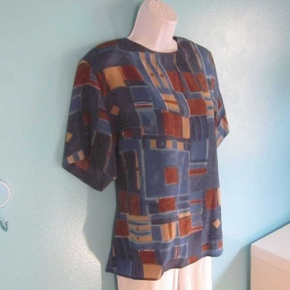 Vintage Silk Blouse 80's Size L - image 1