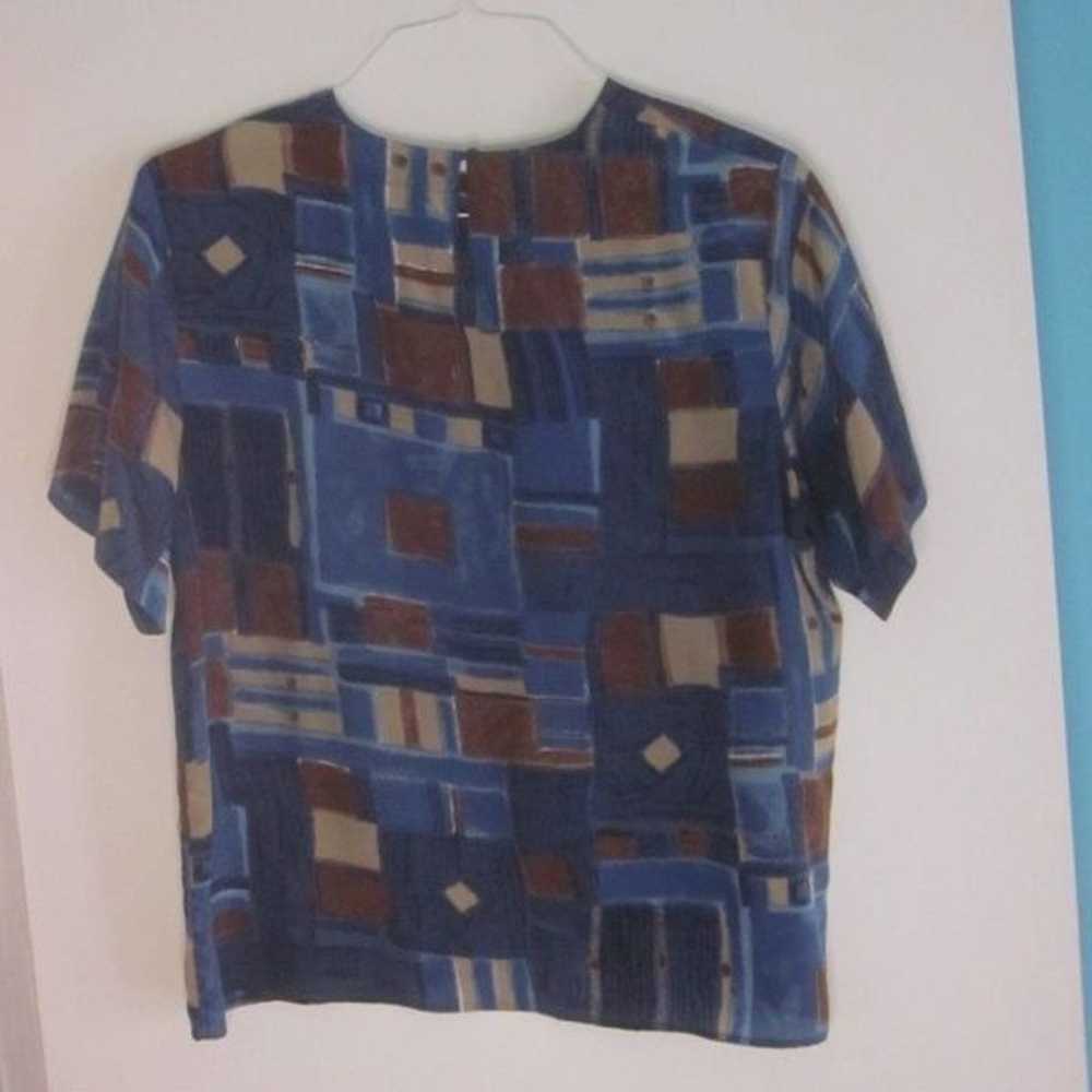 Vintage Silk Blouse 80's Size L - image 3