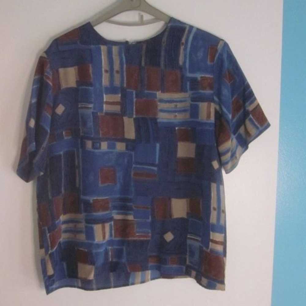 Vintage Silk Blouse 80's Size L - image 5