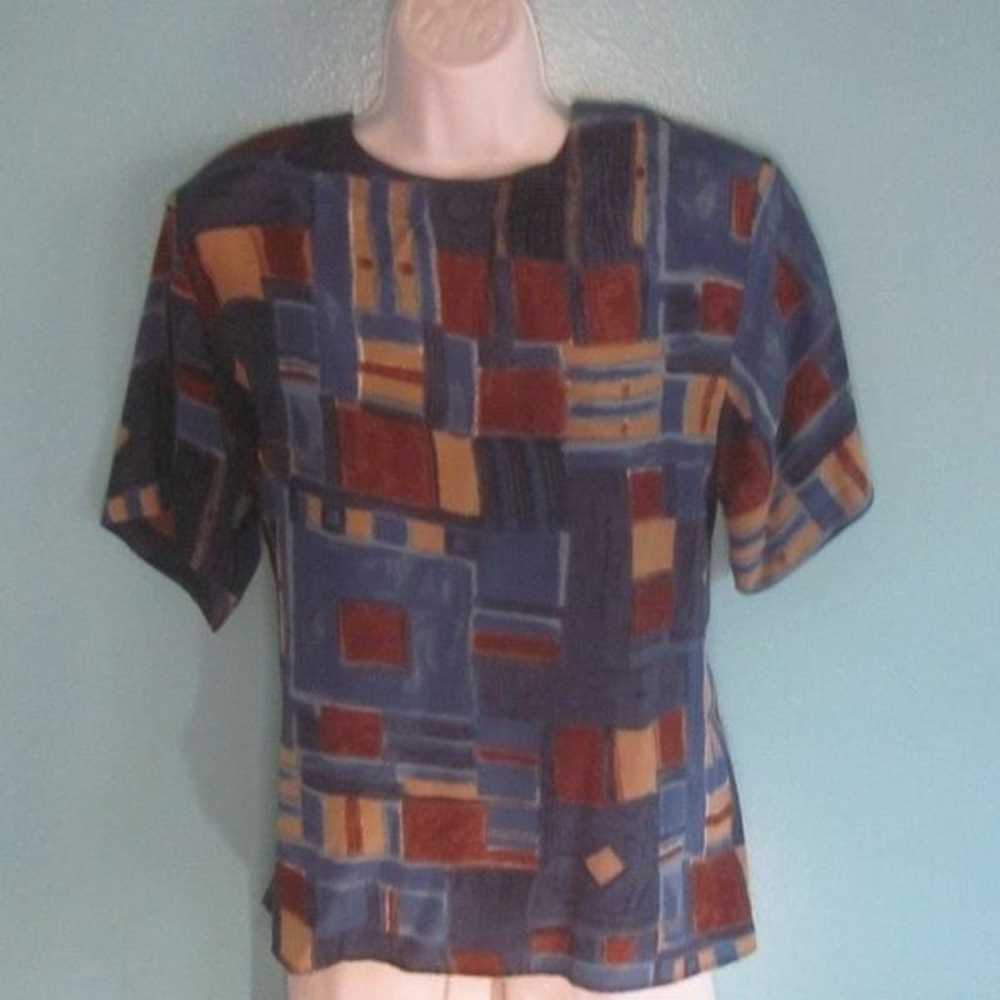 Vintage Silk Blouse 80's Size L - image 6