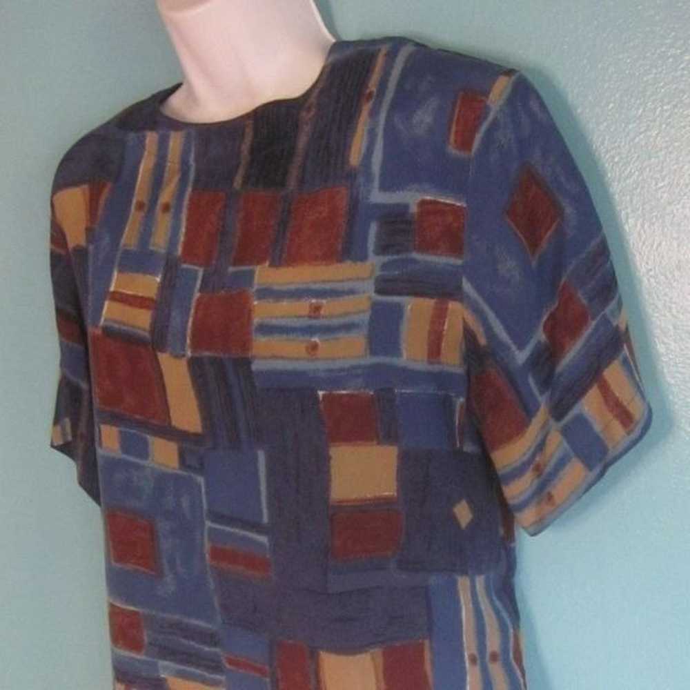 Vintage Silk Blouse 80's Size L - image 8