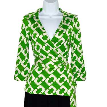 Diane Von Furstenberg 4 Vintage Jill Top True Wra… - image 1