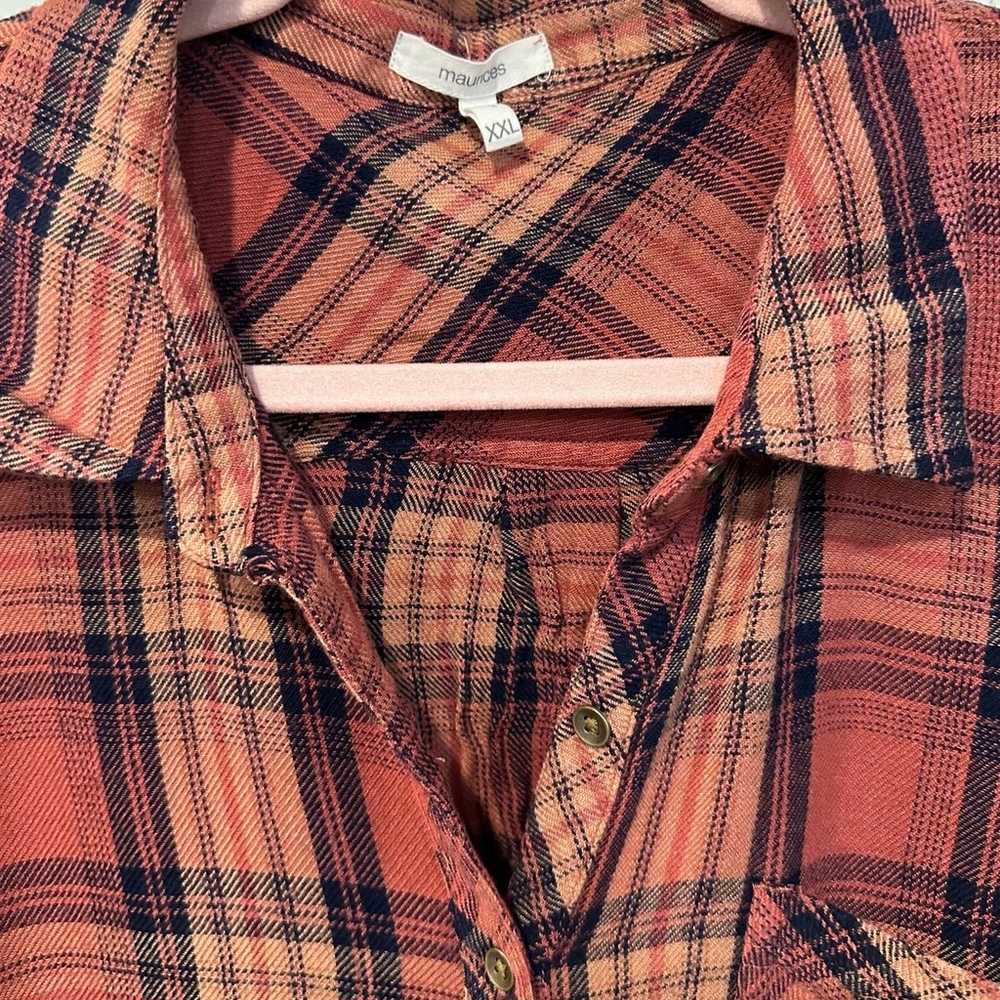 The ZAC BROWN BAND tshirt Upcycled flannel XXL - image 3