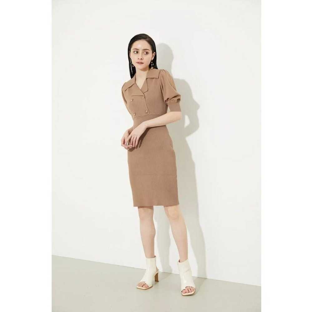 Double Button Tight Knit One-Piece (Beige) - image 2