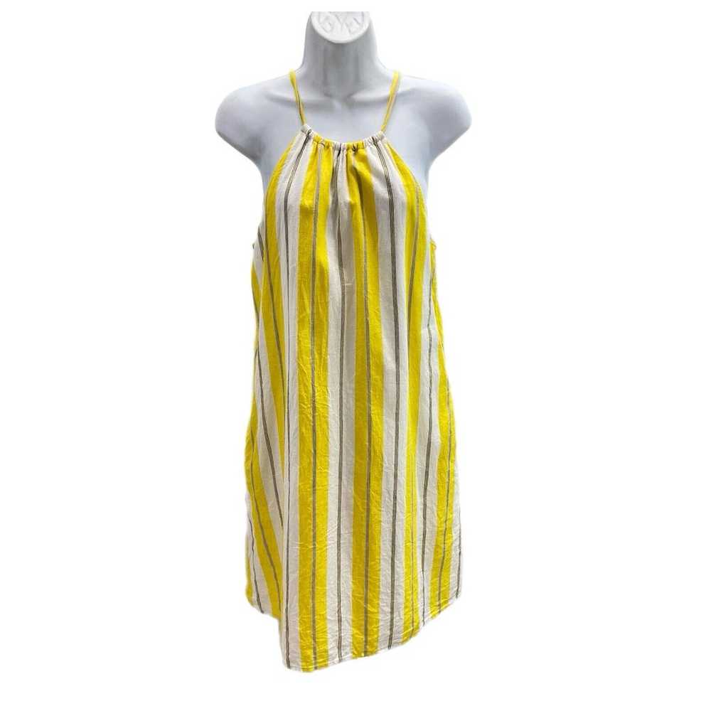 Tommy Bahama Linen Halter Shift Dress Small Yello… - image 1