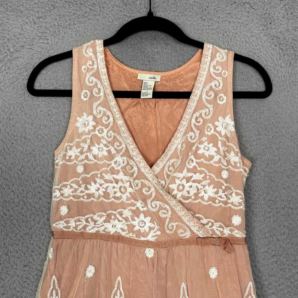 Odille Dress Womens 4 Orange Cream Lace Faux Wrap… - image 2