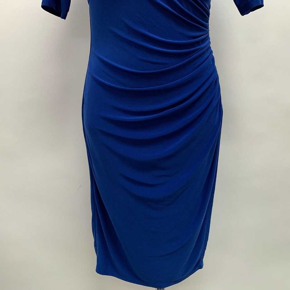 Evan Picone Women's Dress Size 4 Blue Bodycon V-N… - image 3