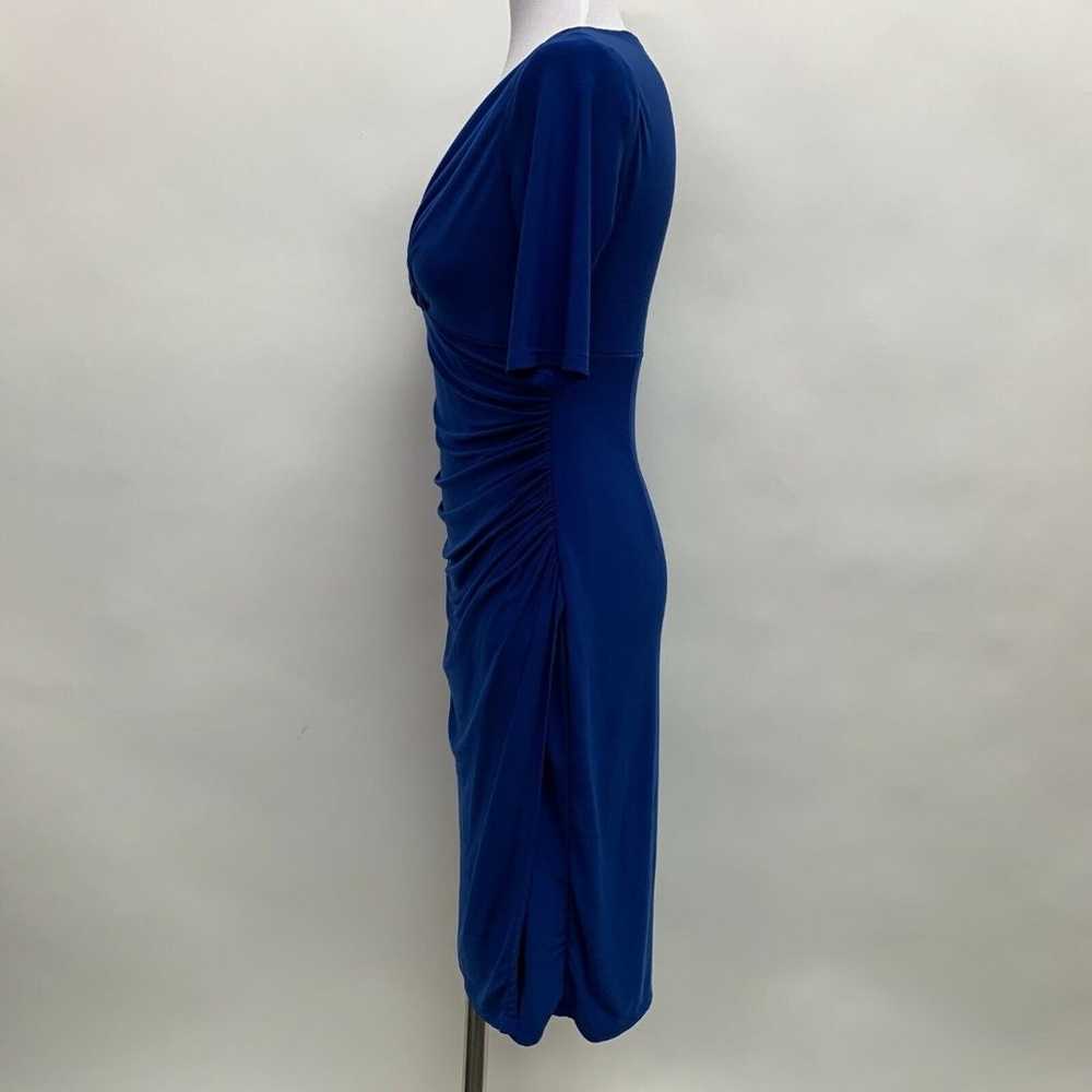 Evan Picone Women's Dress Size 4 Blue Bodycon V-N… - image 4