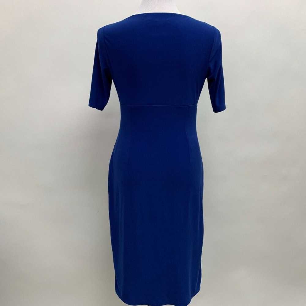 Evan Picone Women's Dress Size 4 Blue Bodycon V-N… - image 6