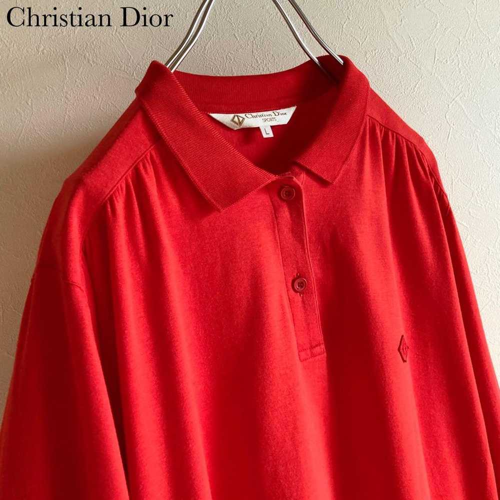 Vintage Christian Dior long-sleeve polo shirt pul… - image 1