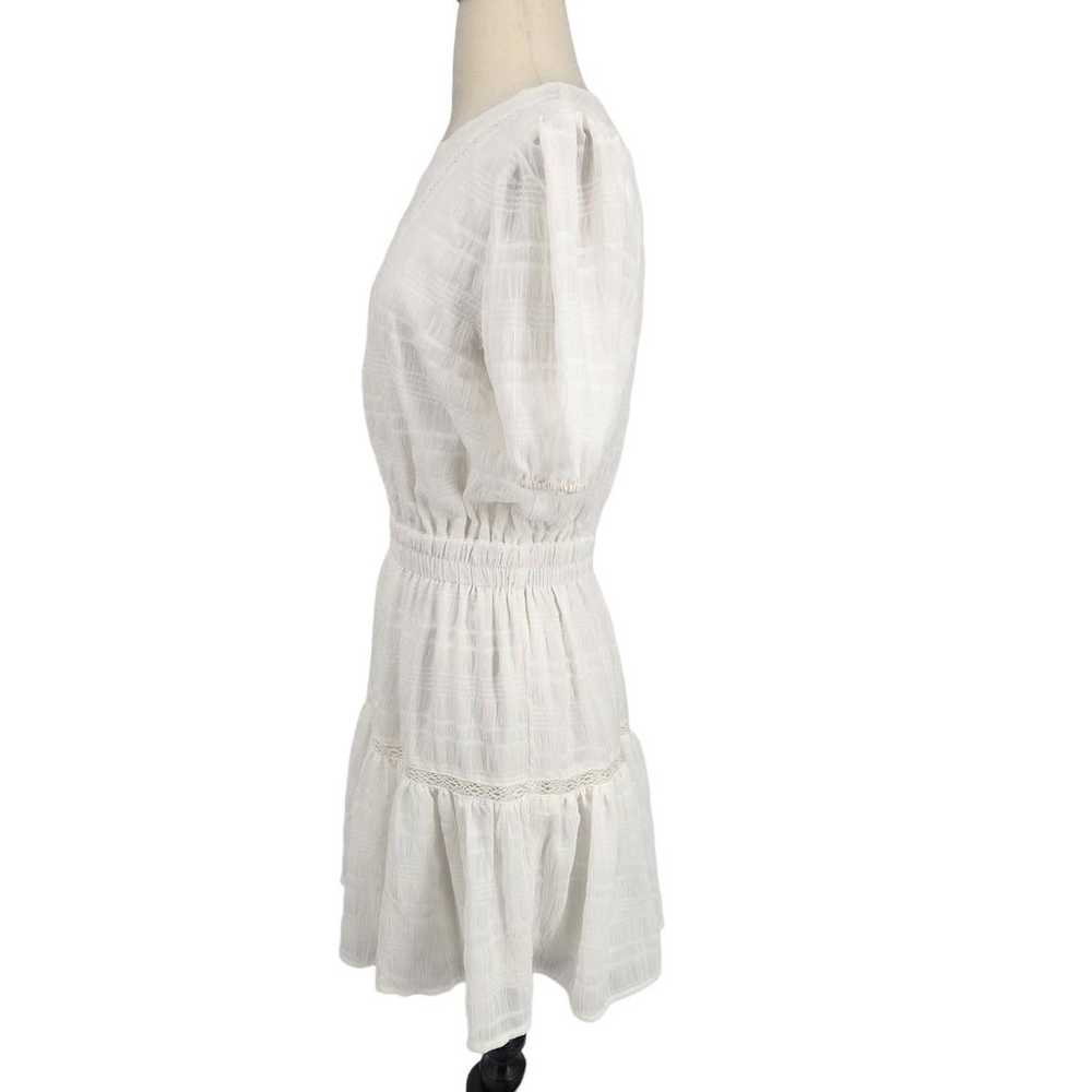 Aura Smocked White Dress Puff Sleeve - image 3