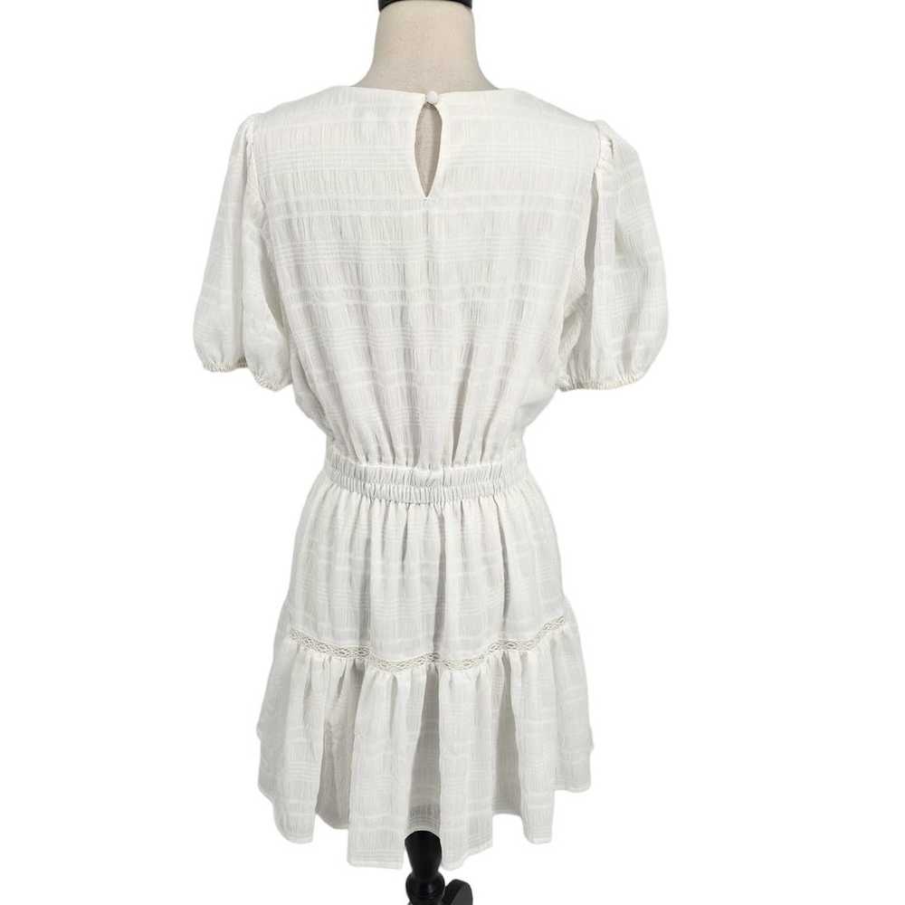 Aura Smocked White Dress Puff Sleeve - image 4