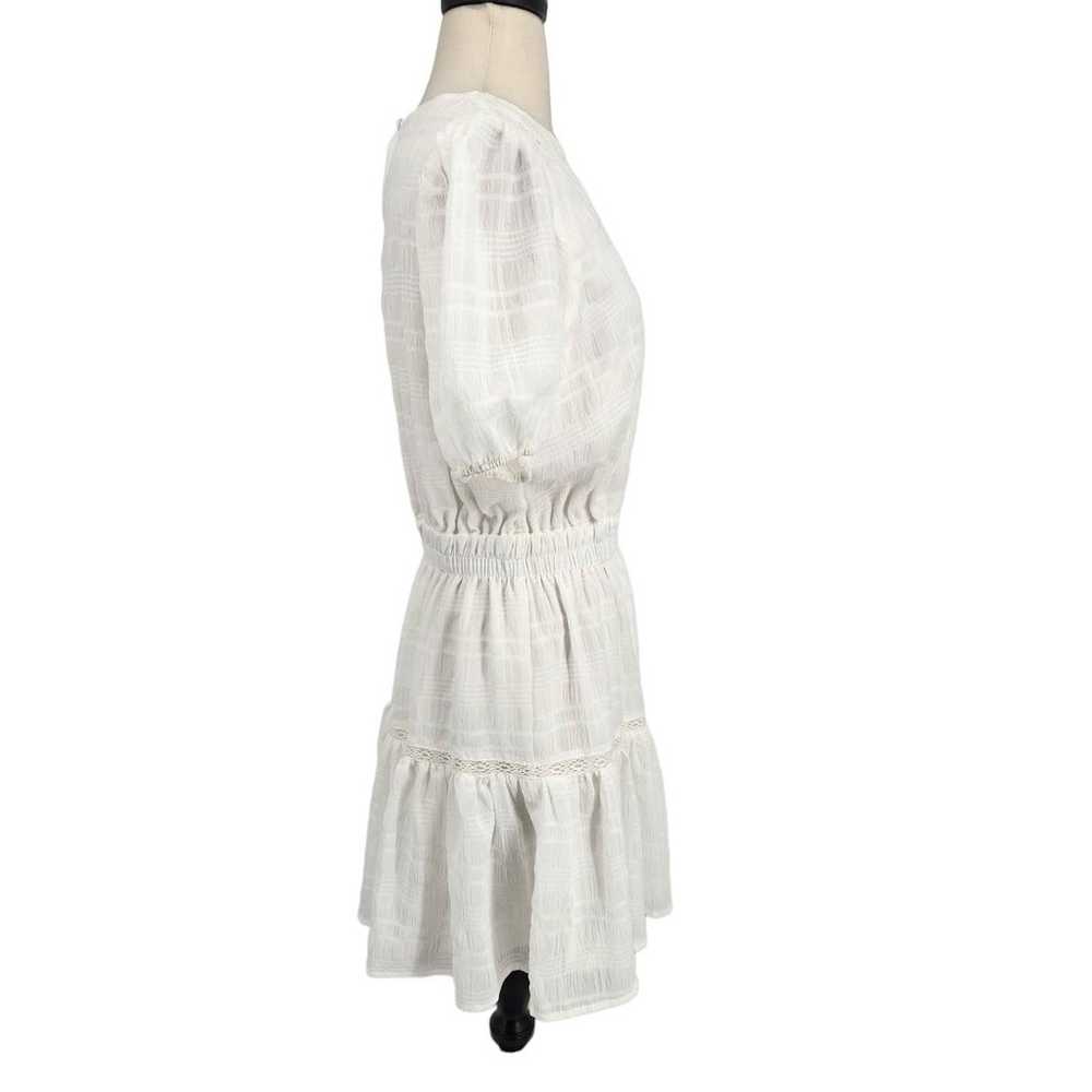 Aura Smocked White Dress Puff Sleeve - image 5