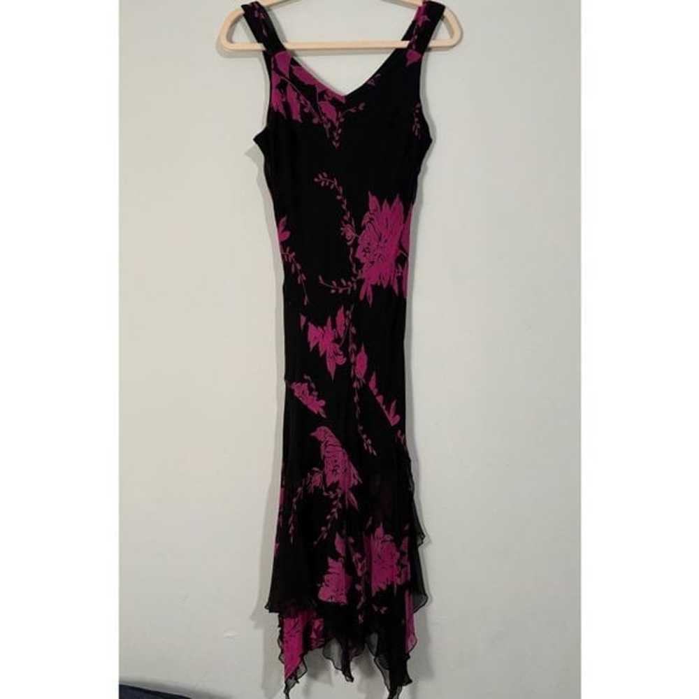 Dress Barn Y2K Dark Floral Silk Sleeveless Chiffo… - image 1