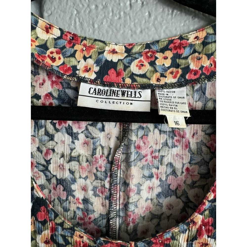 Women's Vintage Plus Size Caroline Wells Floral M… - image 3