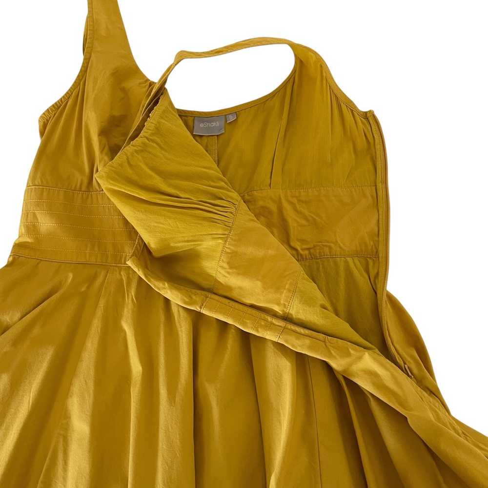 eShakti Mustard Yellow Flare A Line Dress XL 18 - image 5