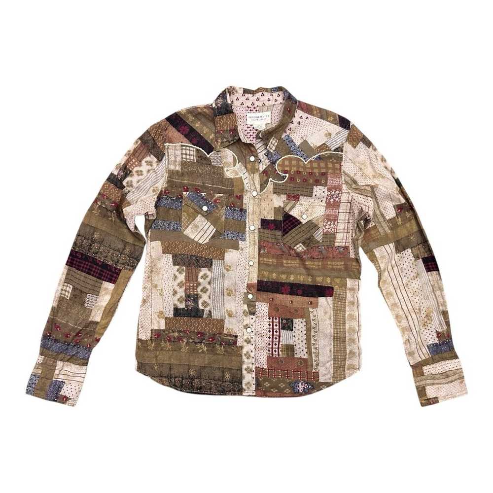 Patchwork pattern western shirt - image 1