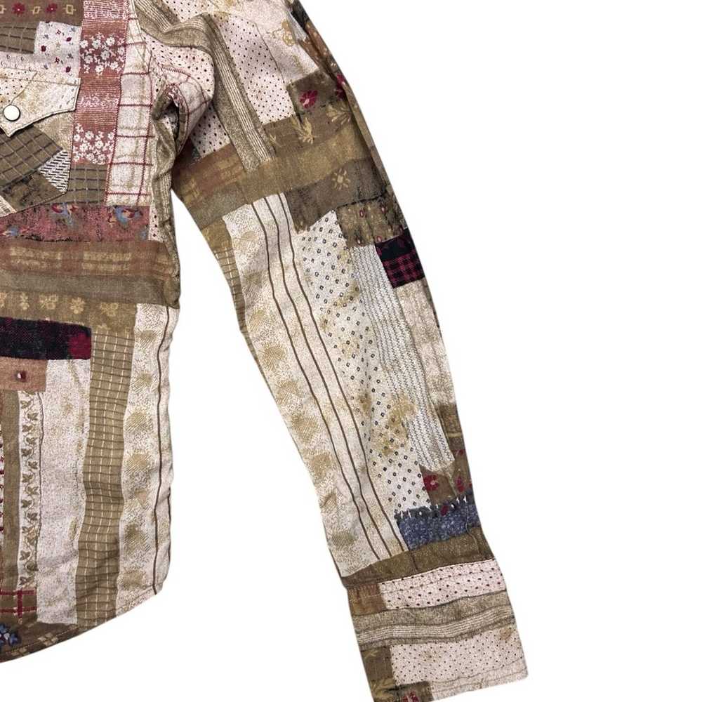 Patchwork pattern western shirt - image 4