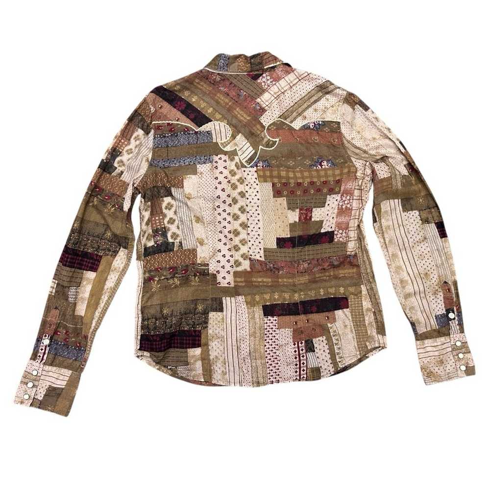 Patchwork pattern western shirt - image 5