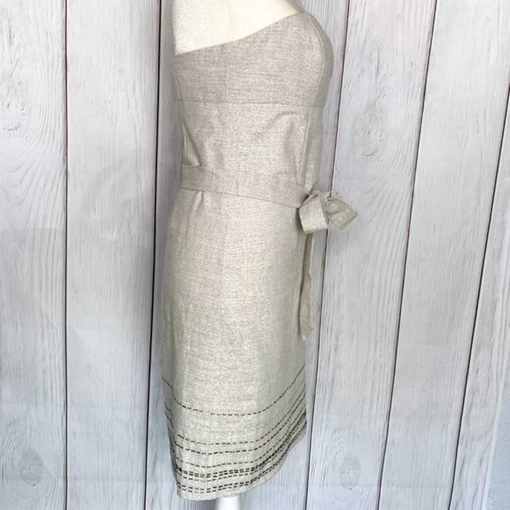 Ann Taylor Loft Silver & Cream Linen Mini Dress - image 3