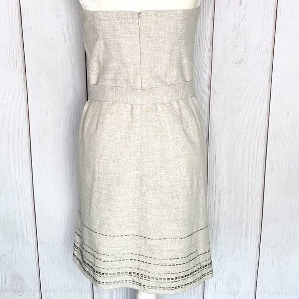 Ann Taylor Loft Silver & Cream Linen Mini Dress - image 4