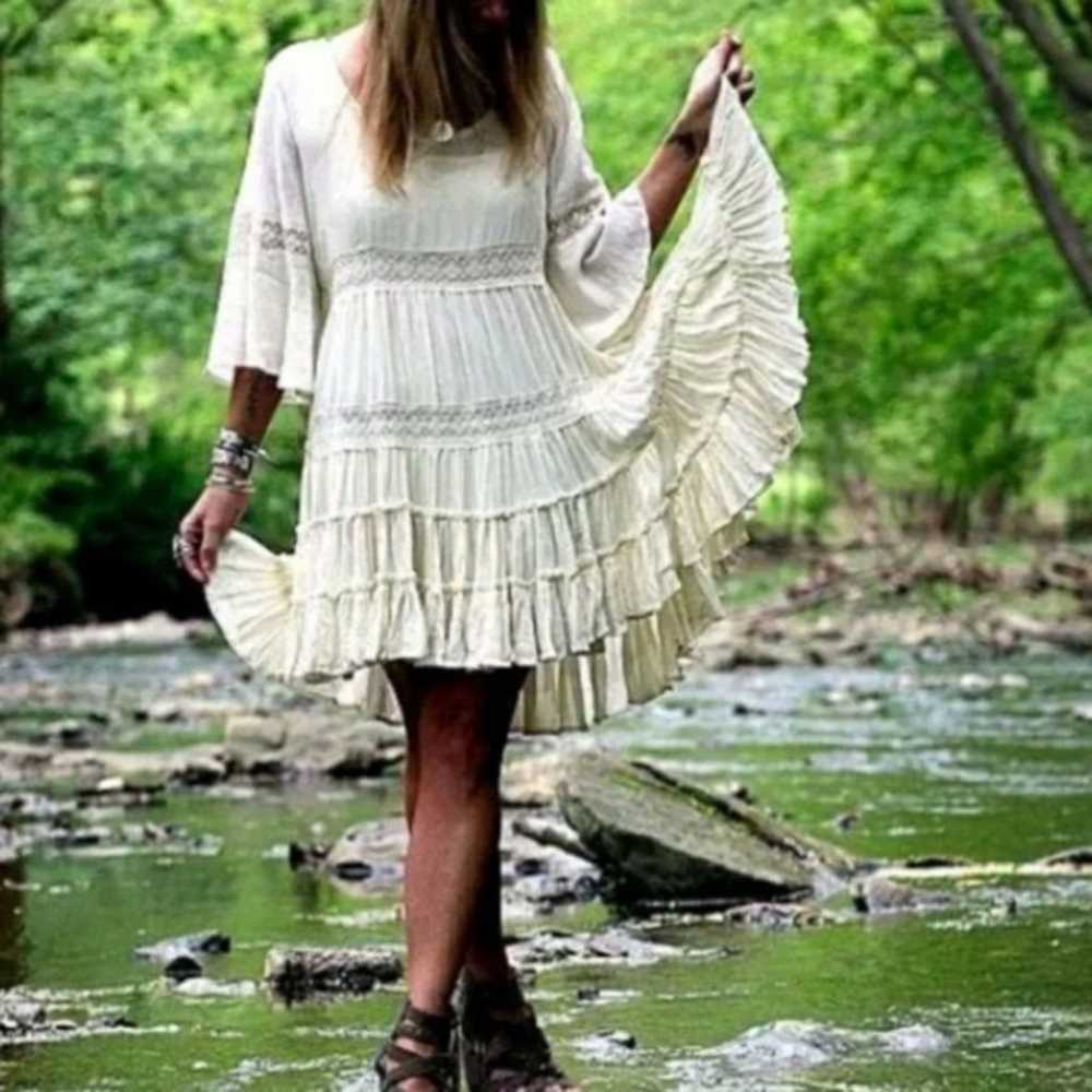 Free People Dream Cloud Dress Ivory Lace Boho Blo… - image 1