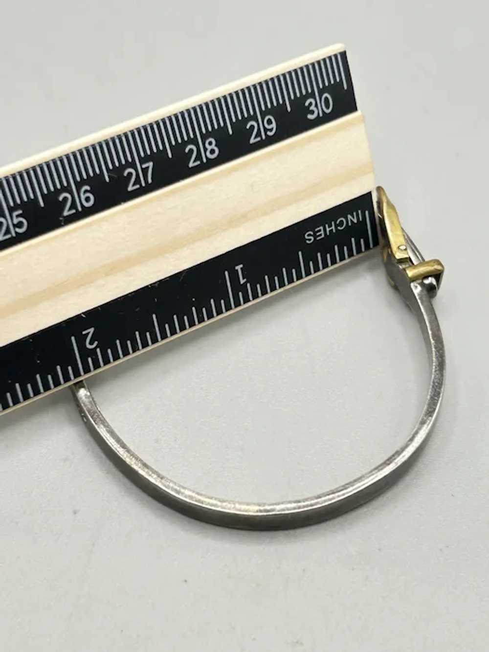 Vintage Sterling Silver Buckle Bracelet Hinged Ba… - image 10