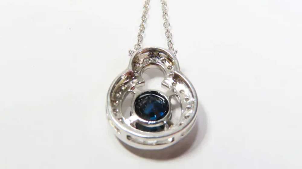 Estate 14K white gold Natural blue sapphire & Dia… - image 5