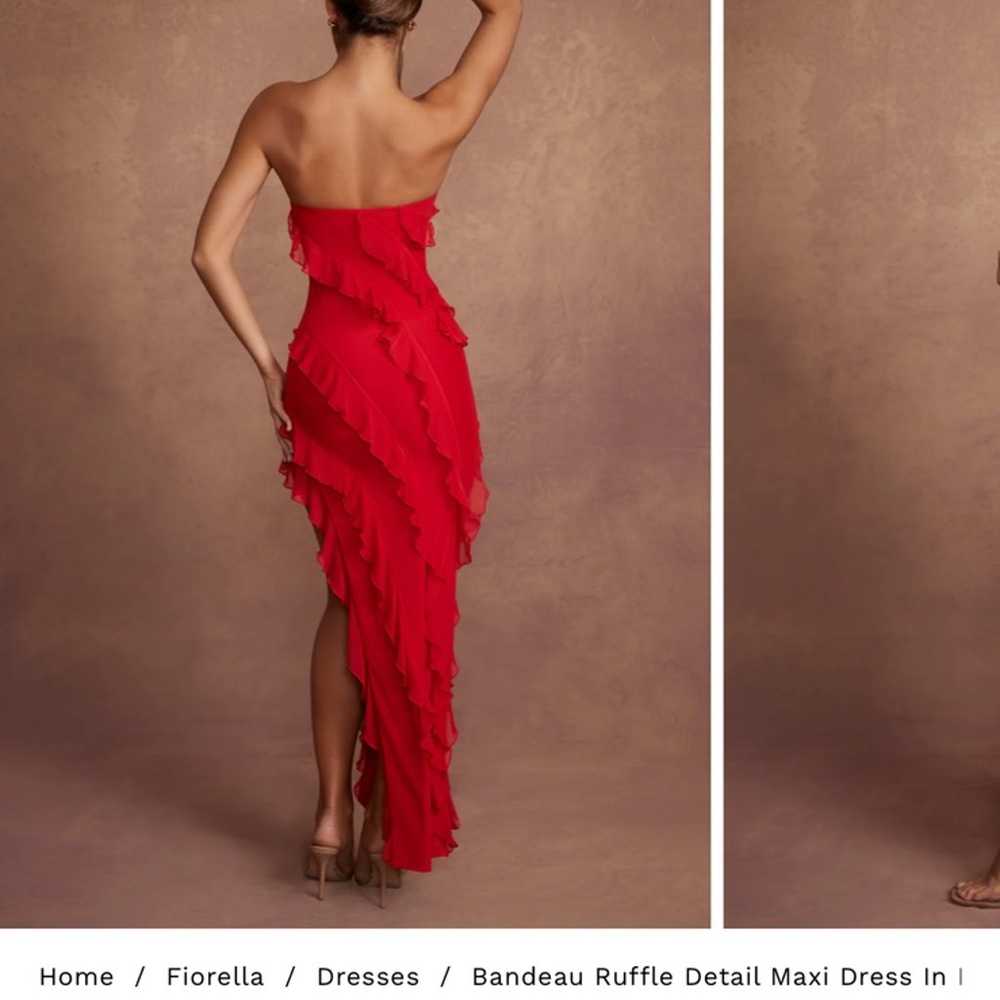 Oh Polly Nevali Red Ruffle Maxi Dress - image 2