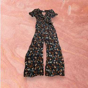 Porridge Fall Colors Black Orange Floral Wide Leg 