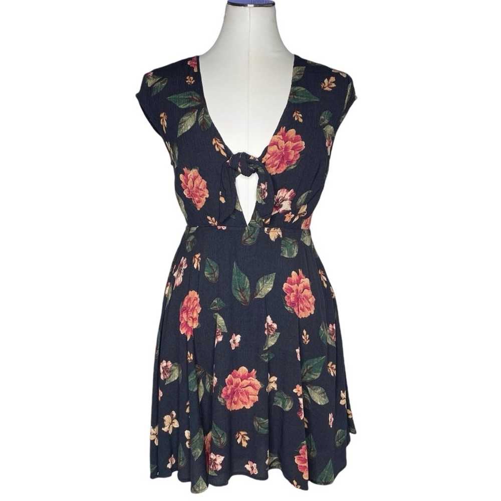 Lulus Gables Floral Print Tie-Front Skater Dress - image 3