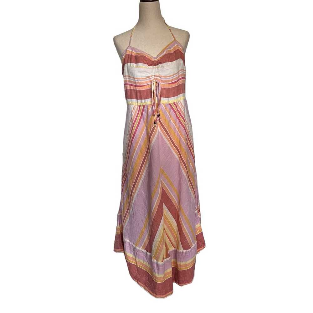 BY ANTHROPOLOGIE Striped Midi Sundress Sz 12 Past… - image 1