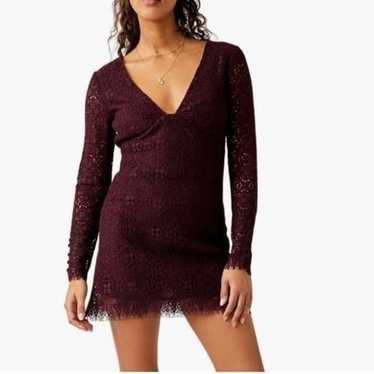 Free People Honey Honey Lace Long Sleeve Minidress