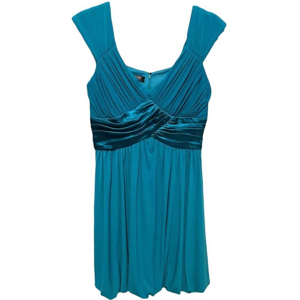 Suzi Chin Teal Sleeveless Cocktail Dress - image 1