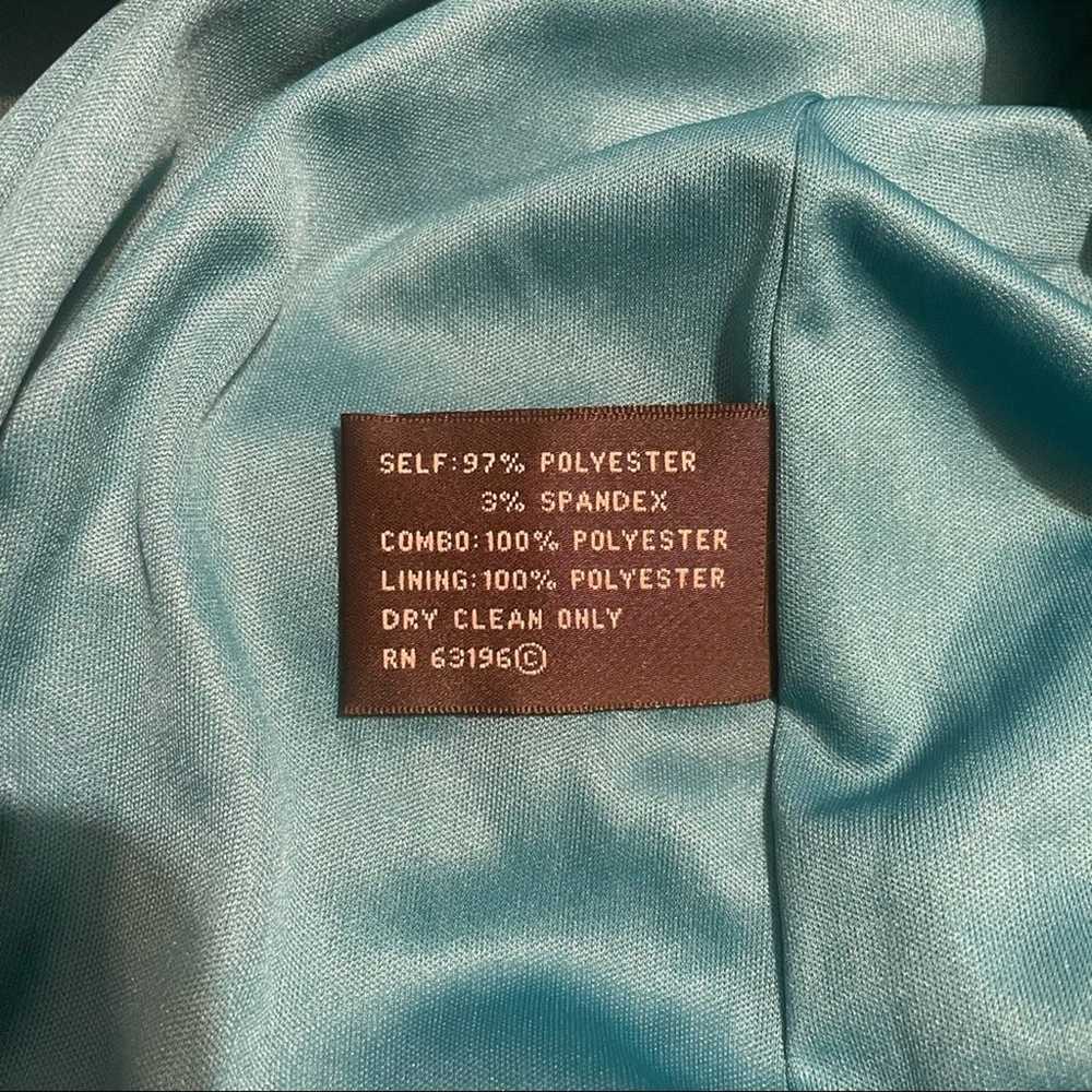 Suzi Chin Teal Sleeveless Cocktail Dress - image 4