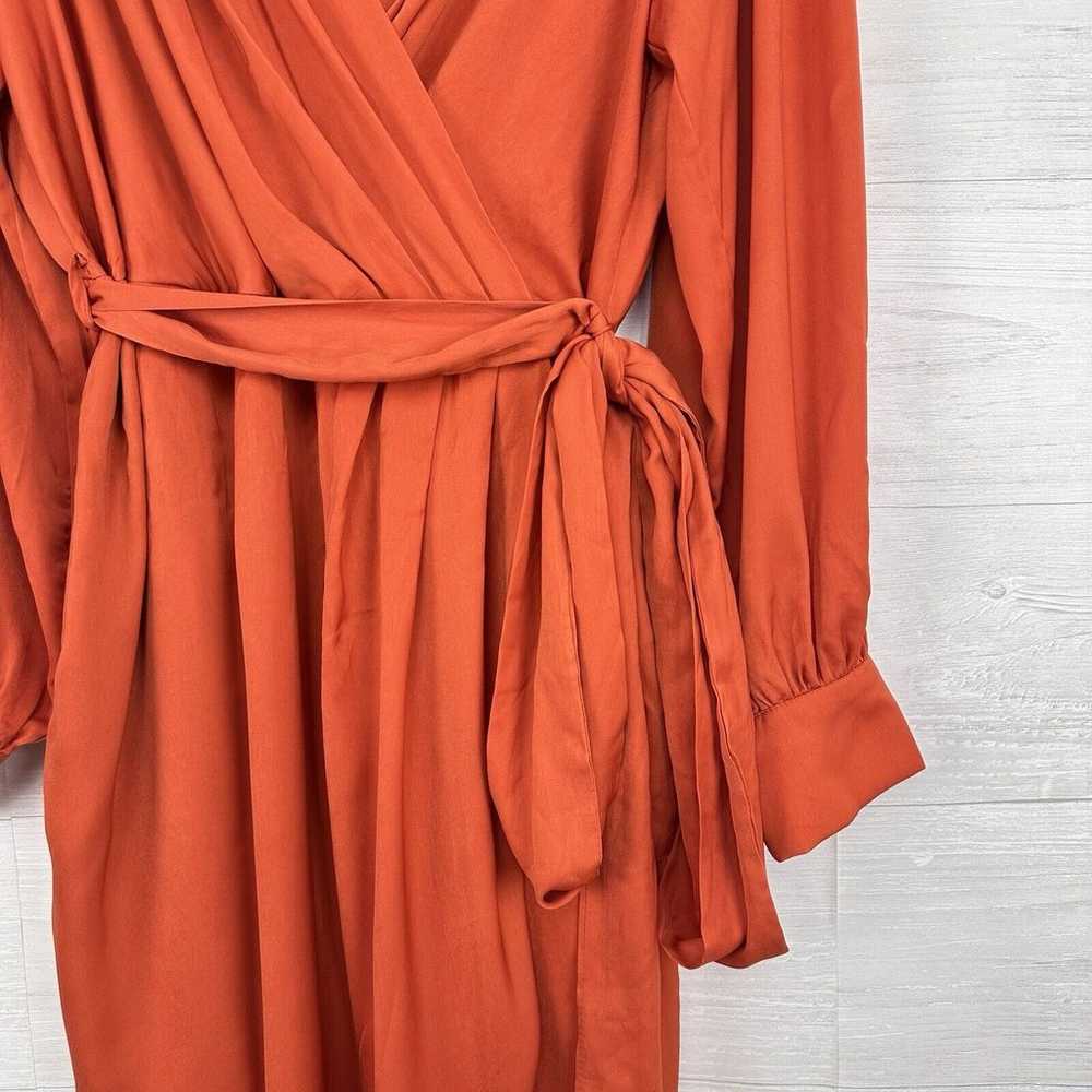 City Chic Opulent Wrap Dress Size 18 Orange Satin… - image 4