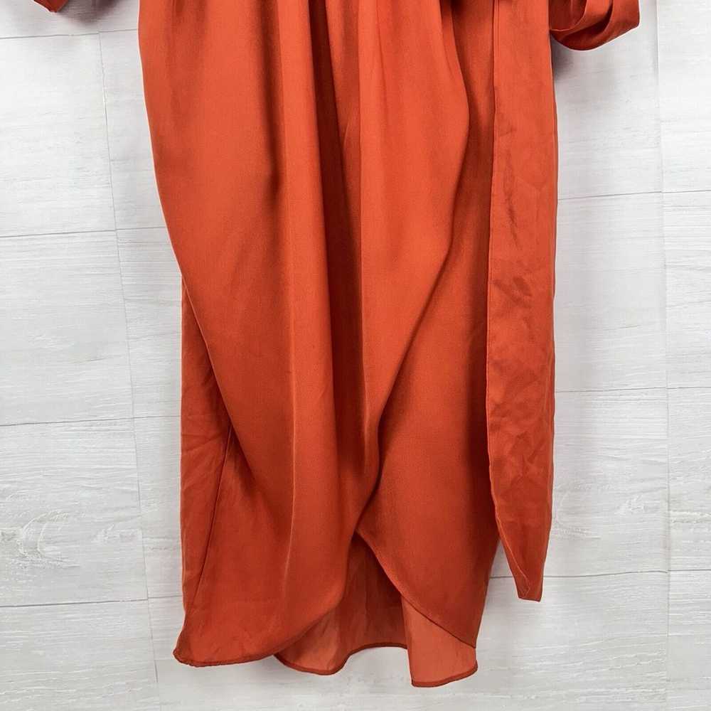 City Chic Opulent Wrap Dress Size 18 Orange Satin… - image 5