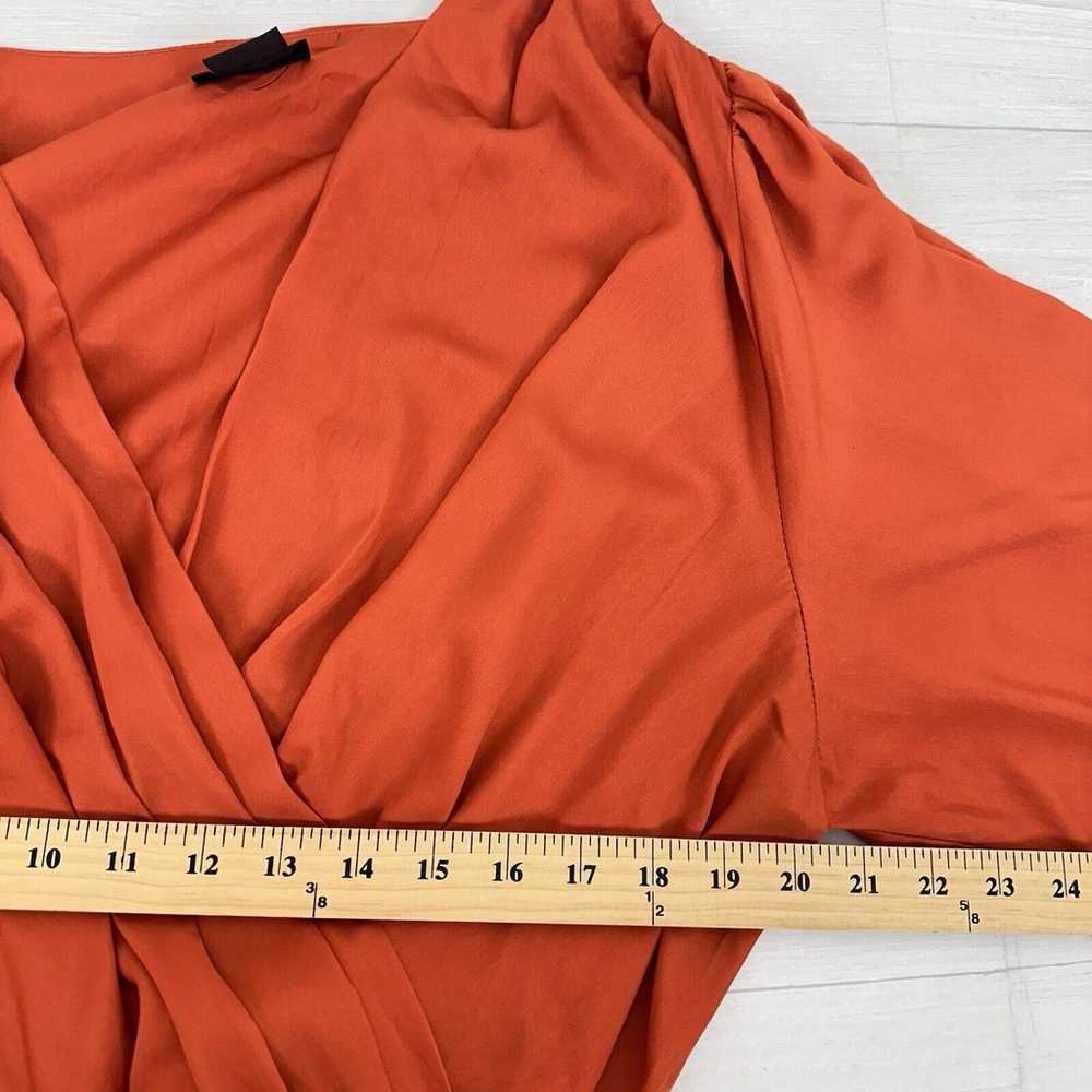 City Chic Opulent Wrap Dress Size 18 Orange Satin… - image 9