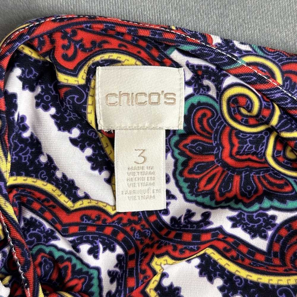 Chico’s Paisley Cold-Shoulder Dress Size 3 XL Mul… - image 8