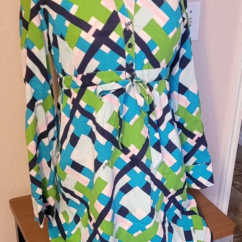 lily pulitzer dress, sz: 4, pink, green white and… - image 6