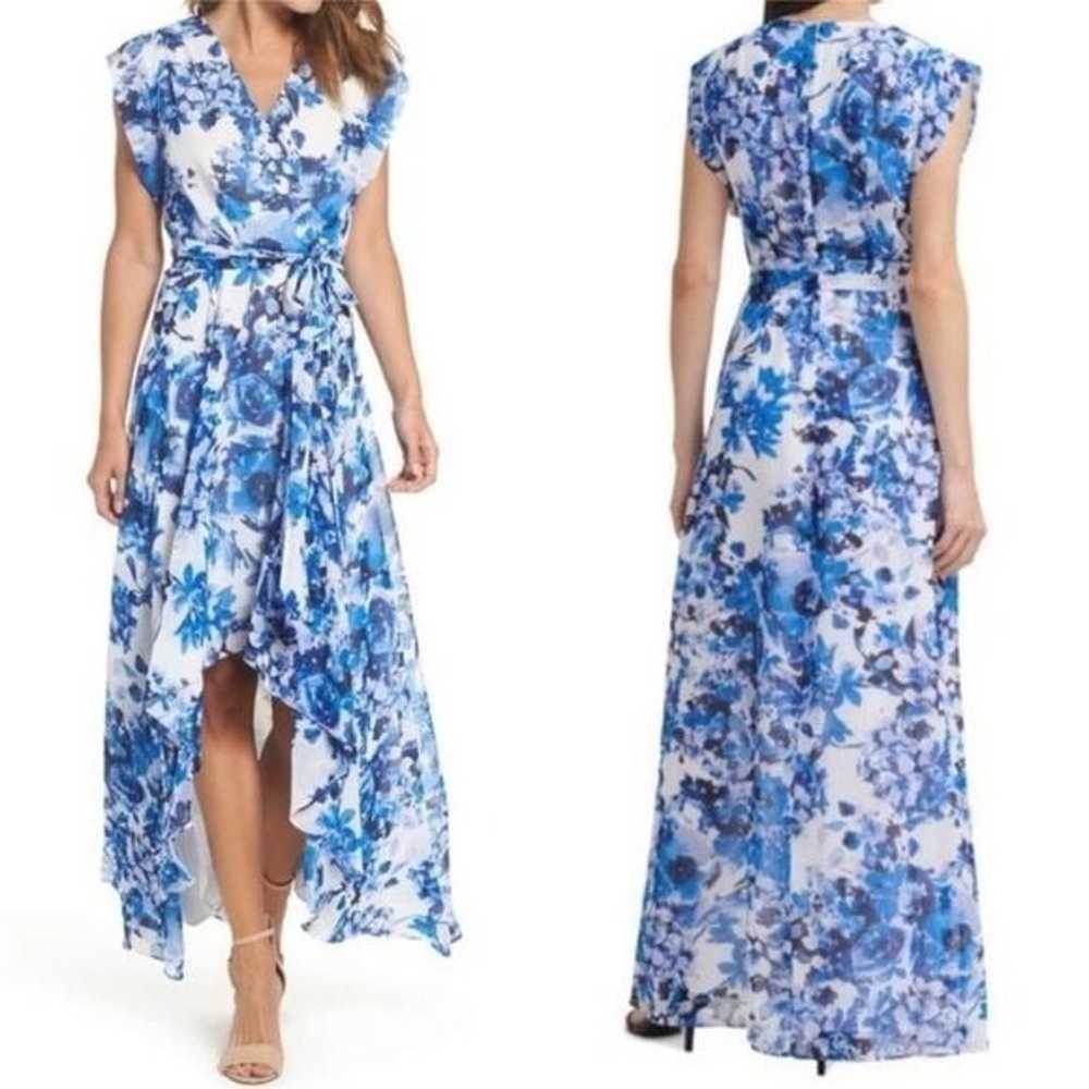 Eliza J floral faux wrap high low maxi dress 6 - image 11