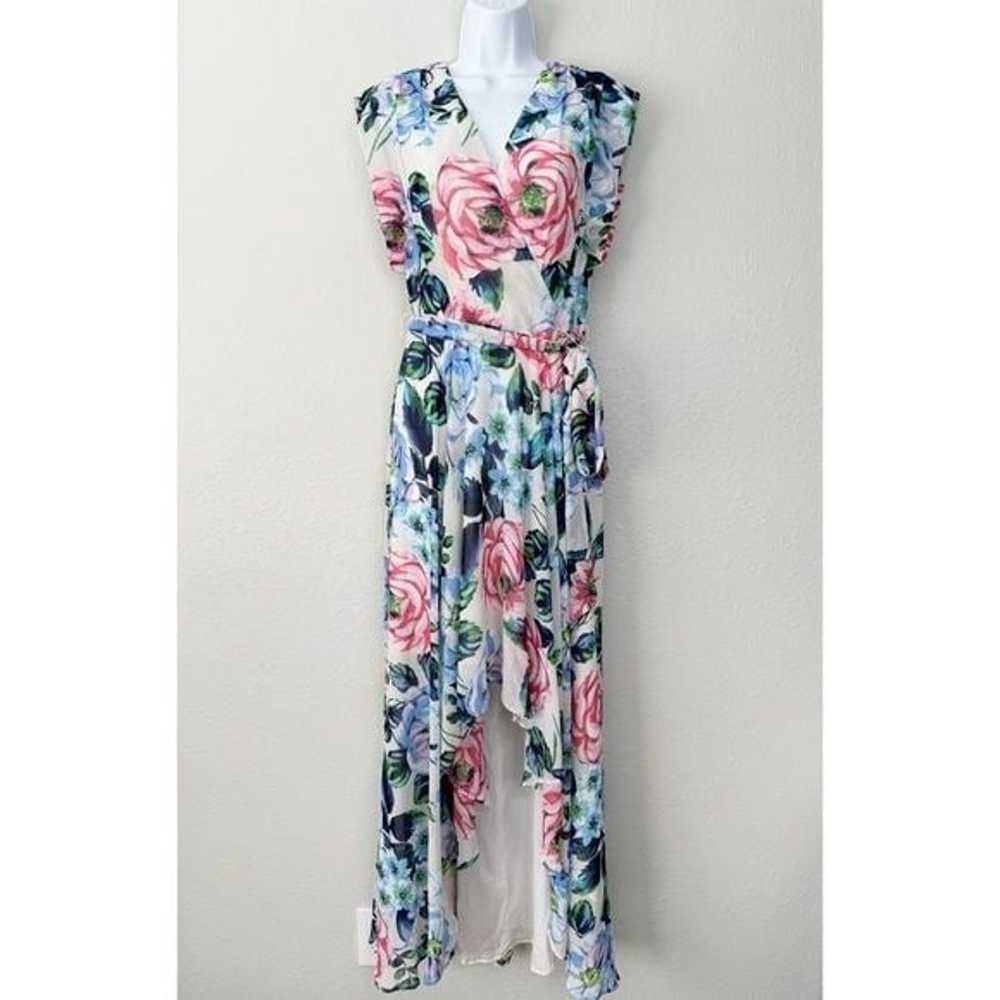 Eliza J floral faux wrap high low maxi dress 6 - image 1