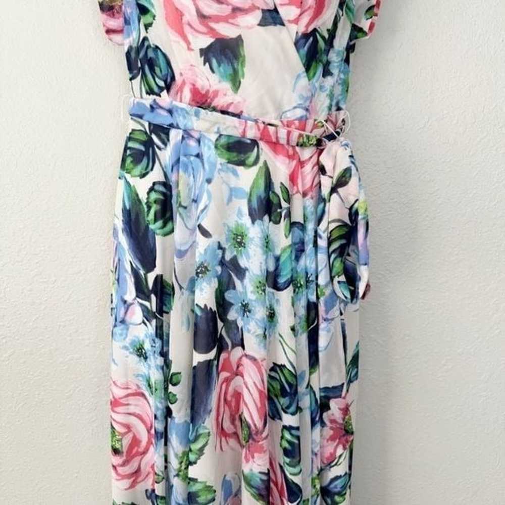 Eliza J floral faux wrap high low maxi dress 6 - image 4