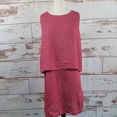 Lungo L'Arno 100% Linen Sleeveless Dress Red Size… - image 1