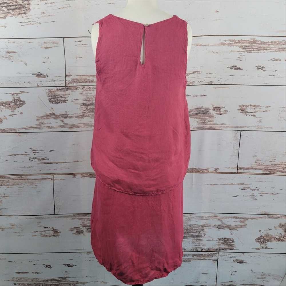 Lungo L'Arno 100% Linen Sleeveless Dress Red Size… - image 2