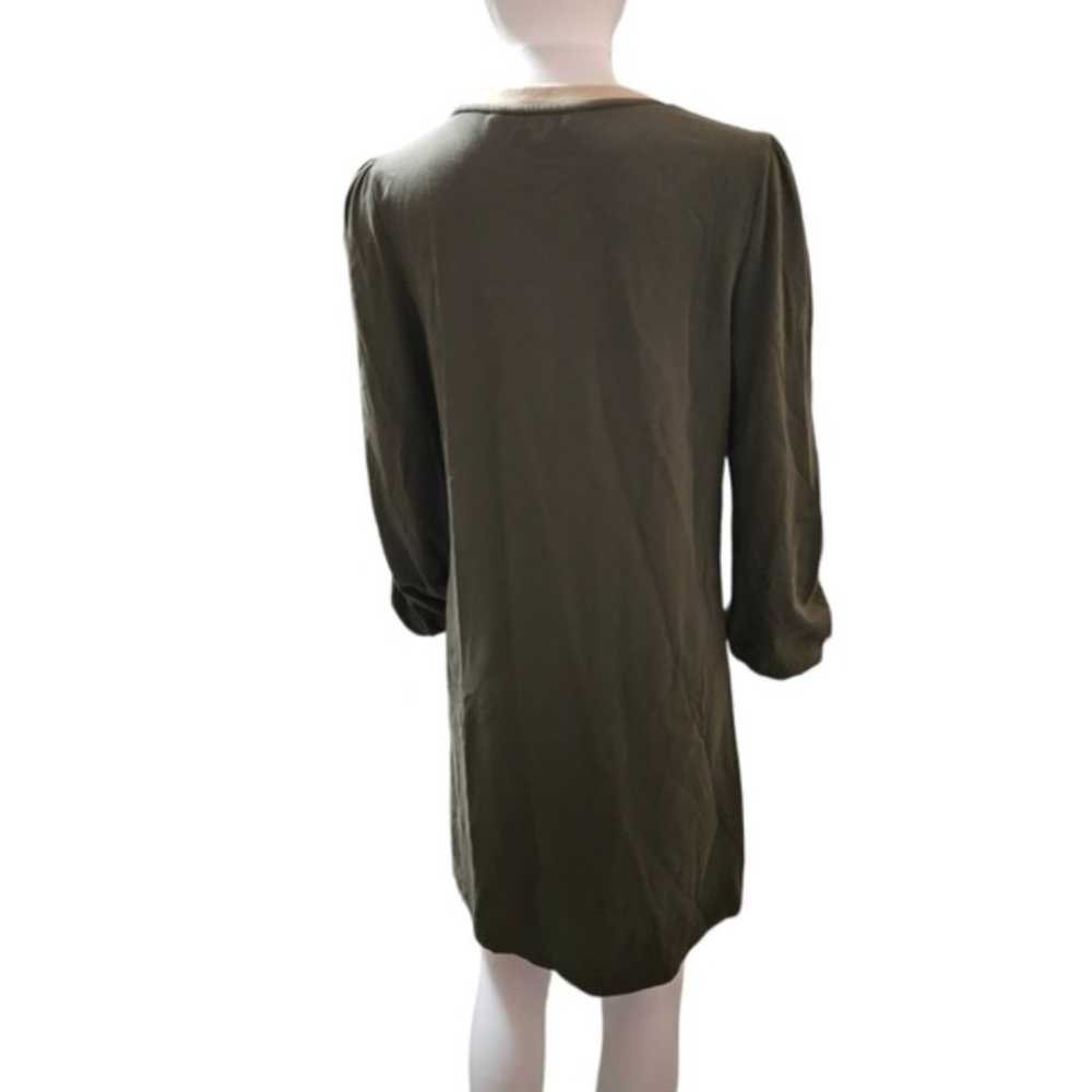 Boden Green Long Sleeve Dress with Gold Trim - image 2