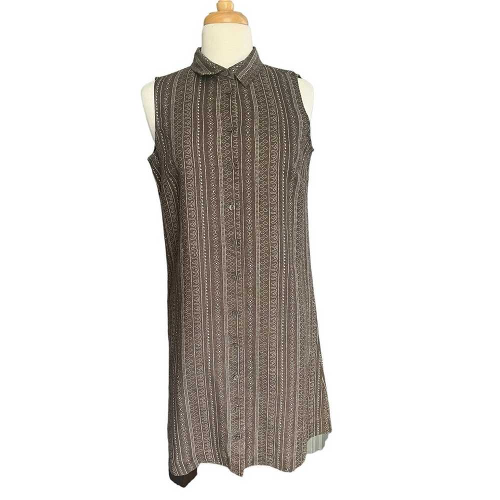 Garnet Hill Linen Sleeveless Shirt Dress Womens S… - image 1