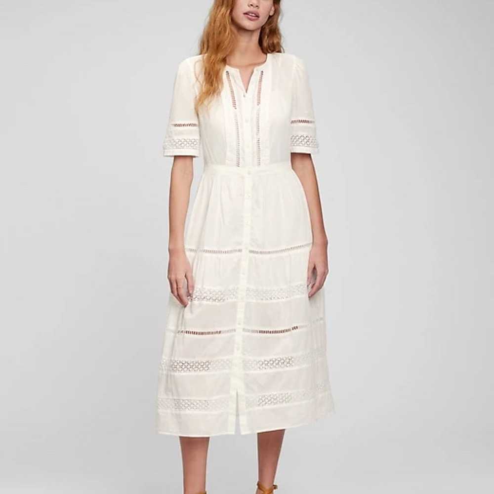 GAP Cotton midi white dress - image 1